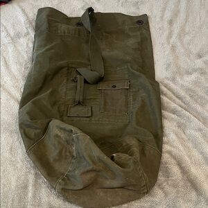 Vintage Military Olive Drab Canvas Bag